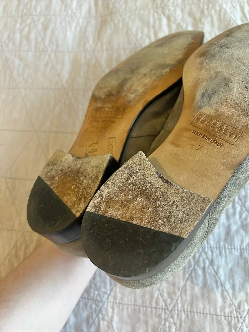 Fratelli Rossetti Estate Men 7 UK 8 US Taupe Suede Horsebit Loafers Shoes Italy